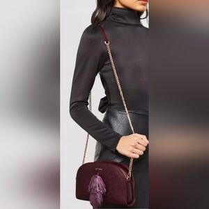 Ted Baker Burgundy Crossbody Bag with Tassel